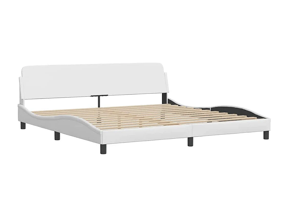 Giroletto Viana senza Materasso Bianco 200x200 cm in Similpelle
