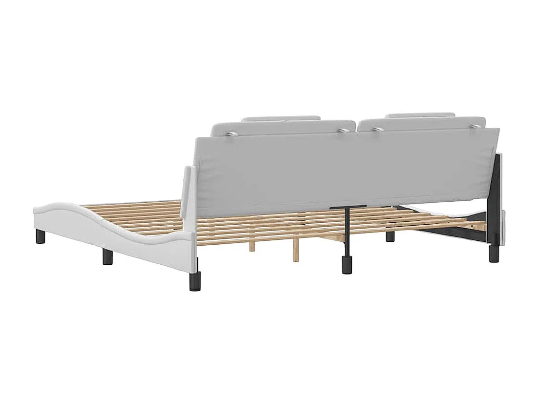 Giroletto Viana senza Materasso Bianco 200x200 cm in Similpelle