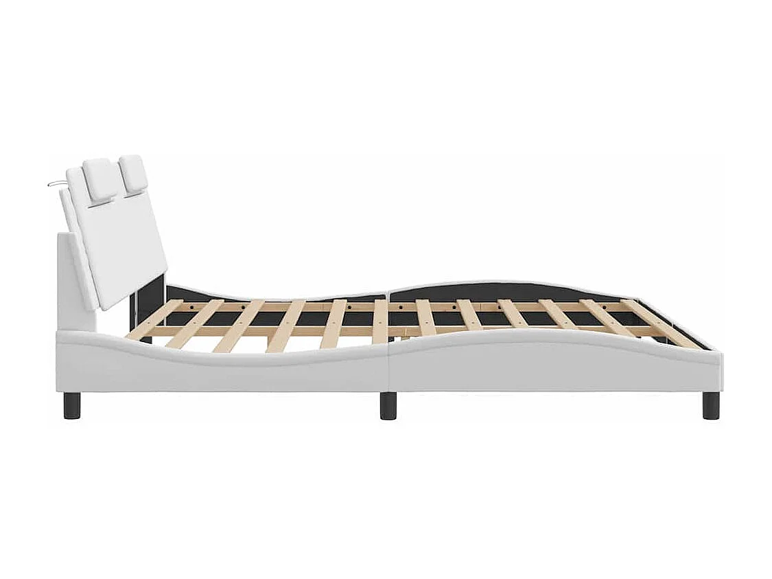 Giroletto Viana senza Materasso Bianco 200x200 cm in Similpelle