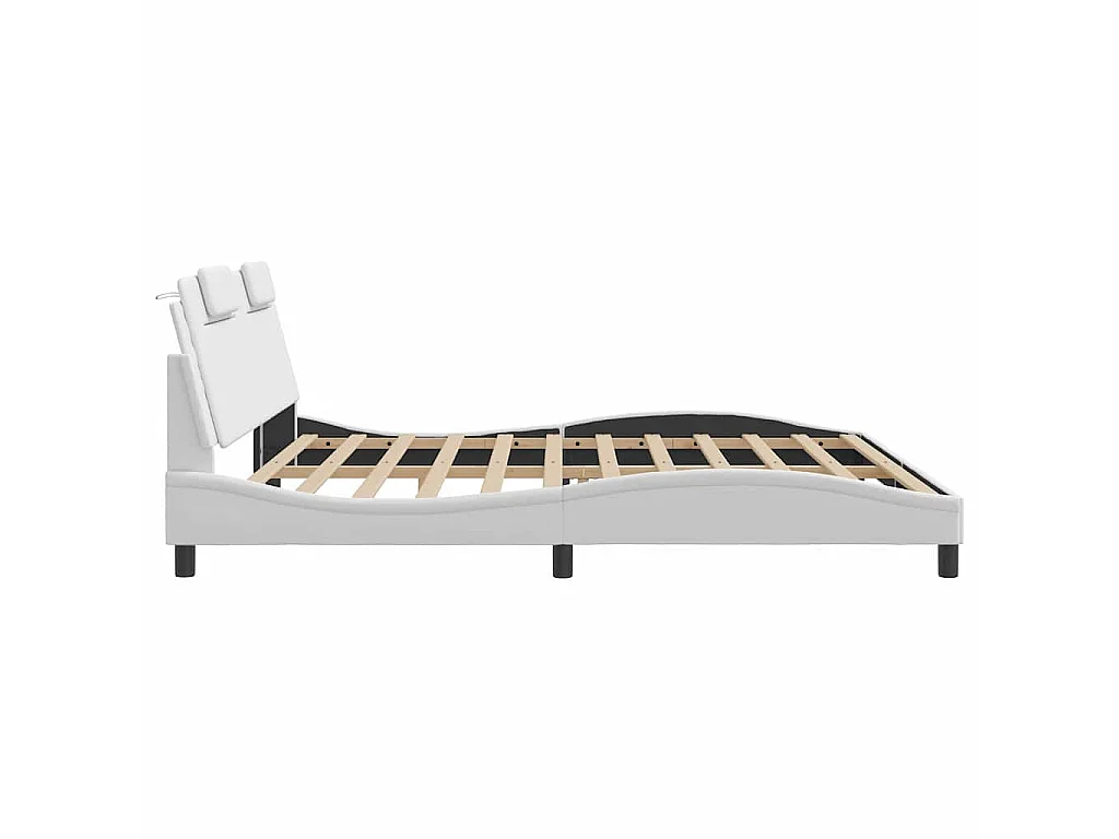 Estrutura de cama Viana sem colchão couro artificial 200x200 cm branco