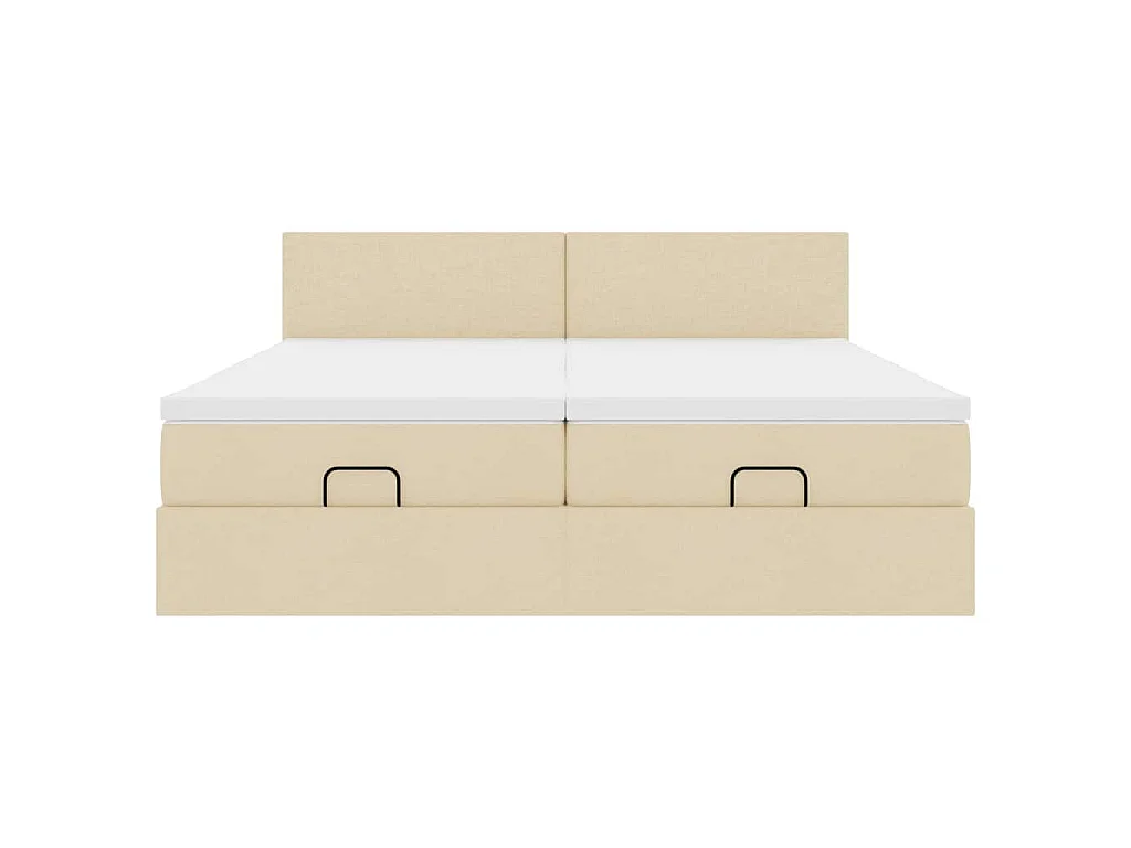 Ottoman-Bett mit Matratzen & LEDs Creme 200x200 cm Stoff