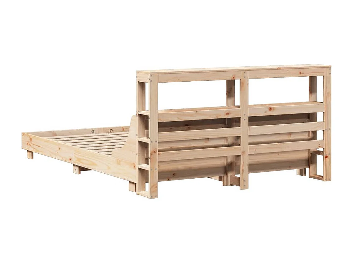 Estructura de cama sin colchón madera de pino blanco 150x200 cm