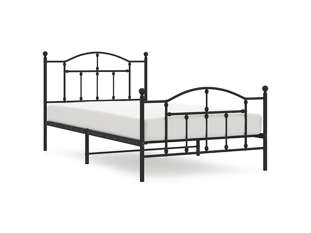 Estructura cama sin colchón con estribo metal negro 107x203 cm