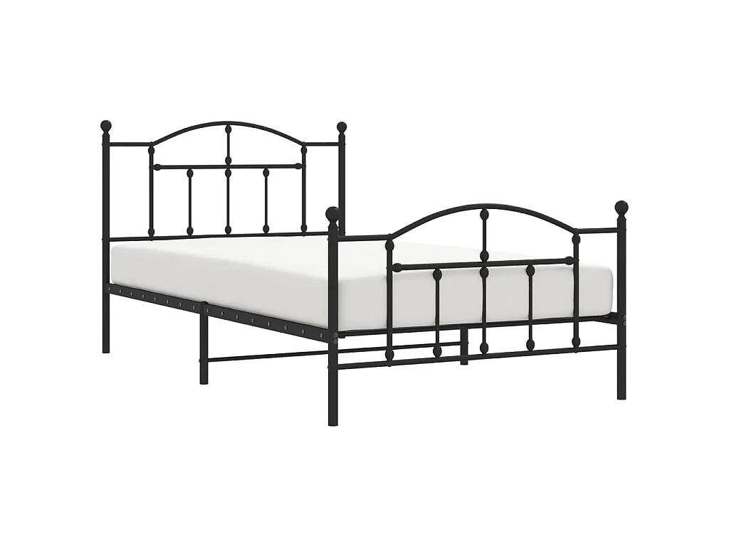 Estructura cama sin colchón con estribo metal negro 107x203 cm