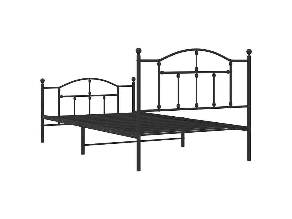 Estructura cama sin colchón con estribo metal negro 107x203 cm
