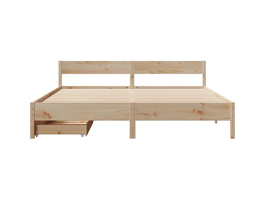 Letto senza Materasso 200x200 cm in Legno Massello di Pino