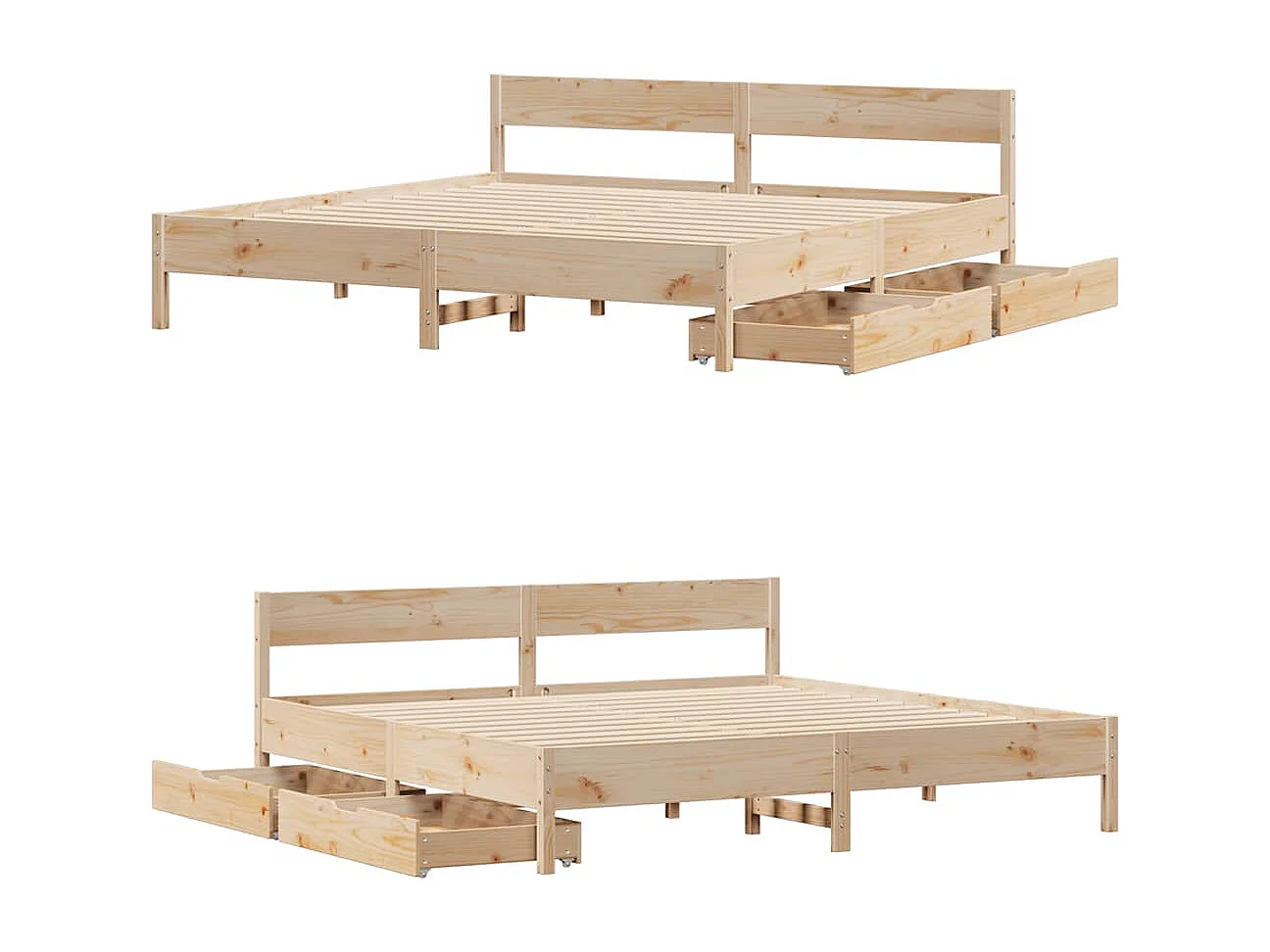 Cadre de lit sans matelas 200x200 cm bois massif de pin