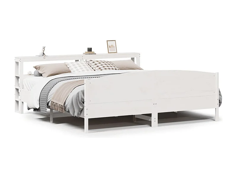 Estructura de cama sin colchón madera maciza blanca 200x200 cm