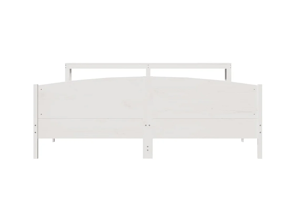 Cadre de lit sans matelas blanc 200x200 cm bois massif de pin