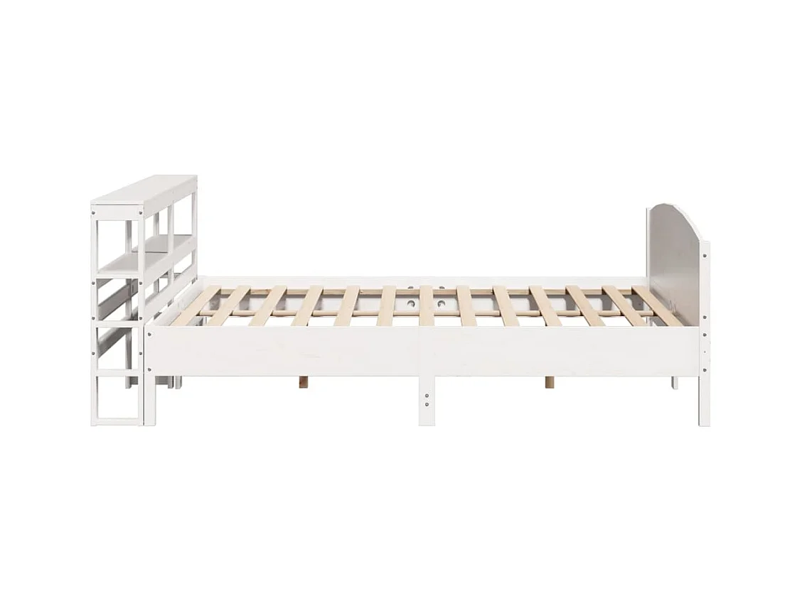Cadre de lit sans matelas blanc 200x200 cm bois massif de pin