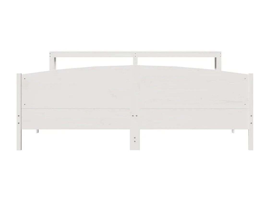 Cadre de lit sans matelas blanc 200x200 cm bois massif de pin