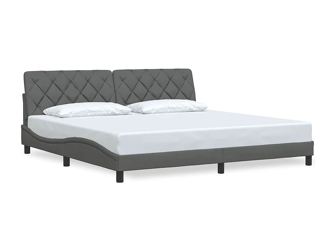 Bettgestell ohne Matratze Dunkelgrau 200x200 cm Stoff