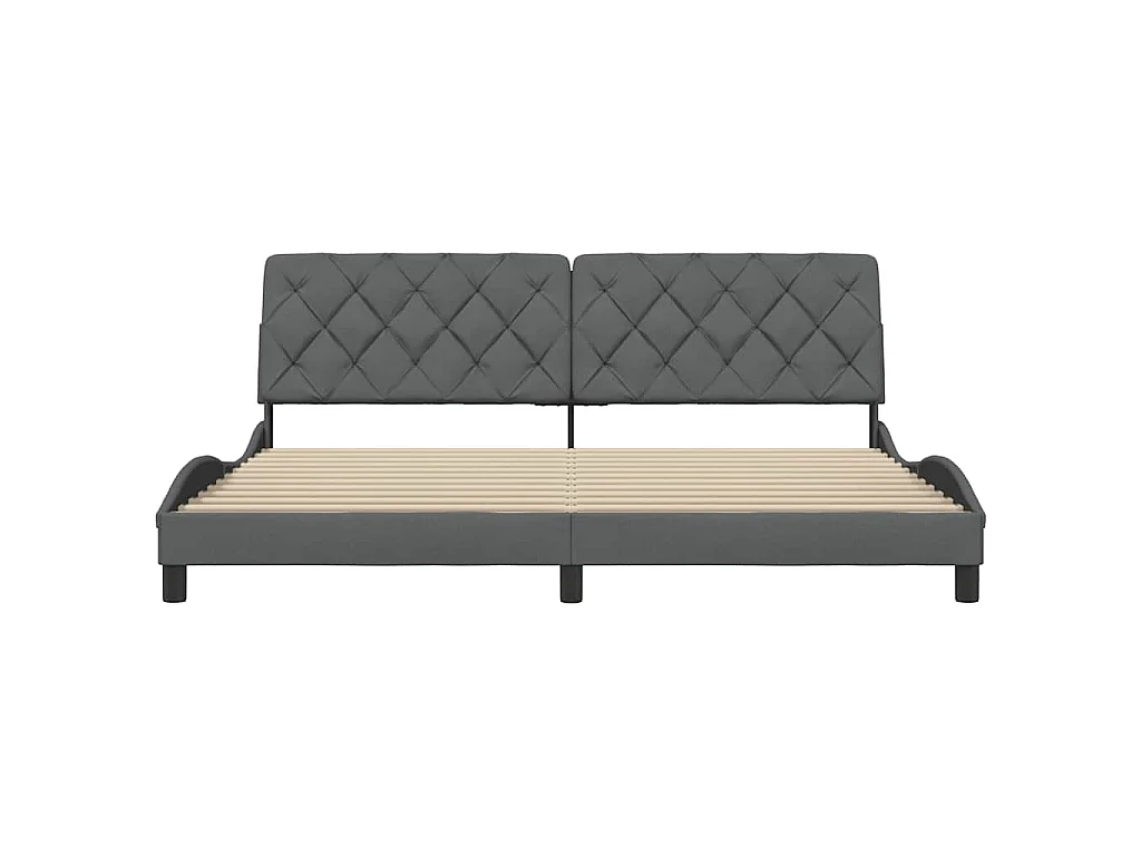Giroletto senza Materasso Grigio Scuro 200x200 cm Tessuto