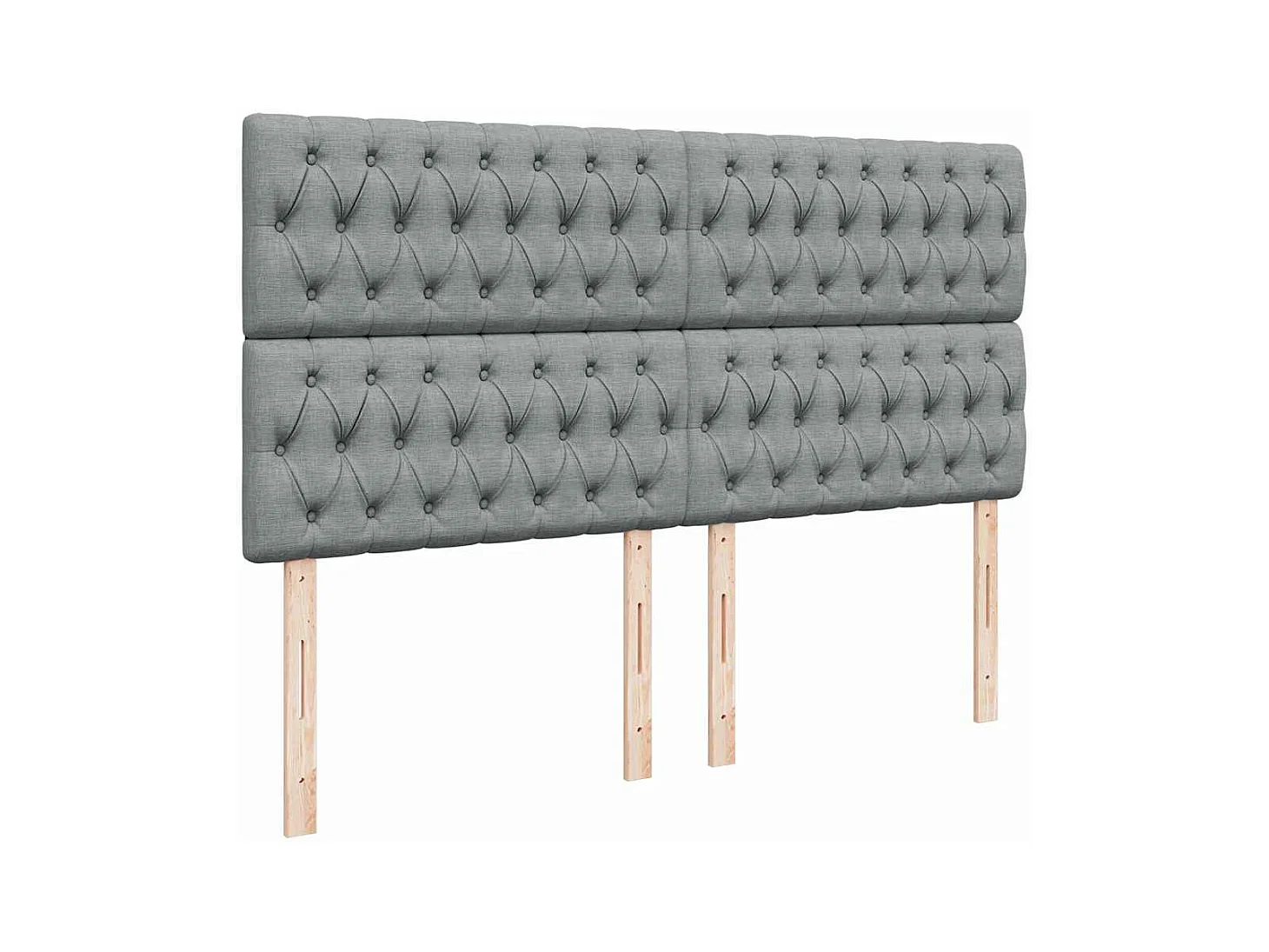 Sommier à lattes de lit avec matelas Gris clair 200x200cm Tissu