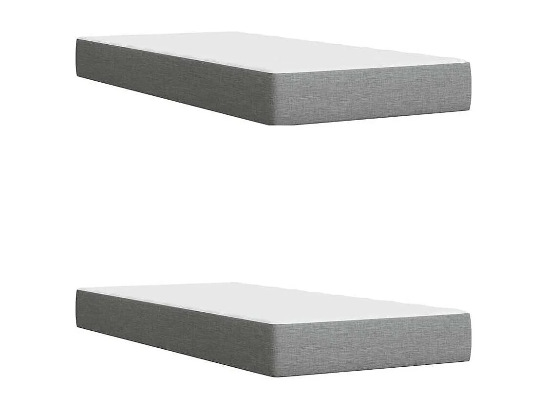 Sommier à lattes de lit avec matelas Gris clair 200x200cm Tissu