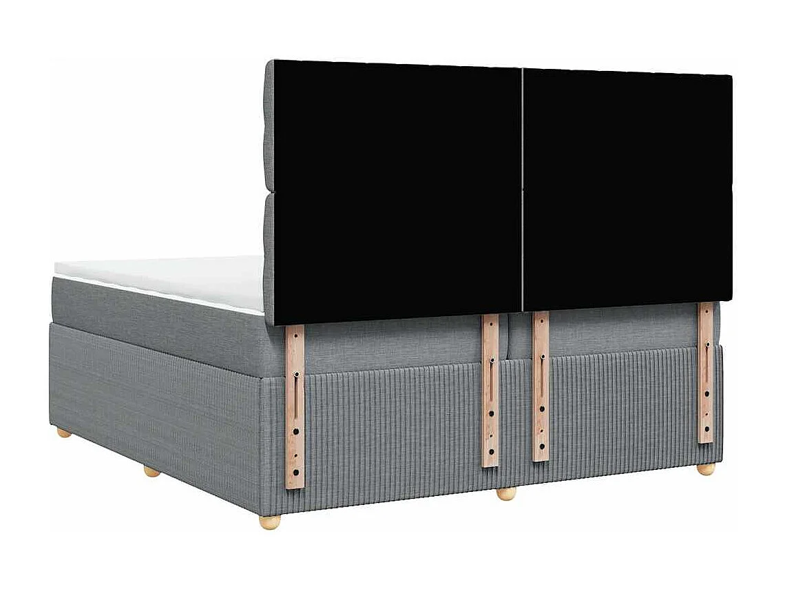 Boxspringbett mit Matratze Hellgrau 200x200 cm Stoff