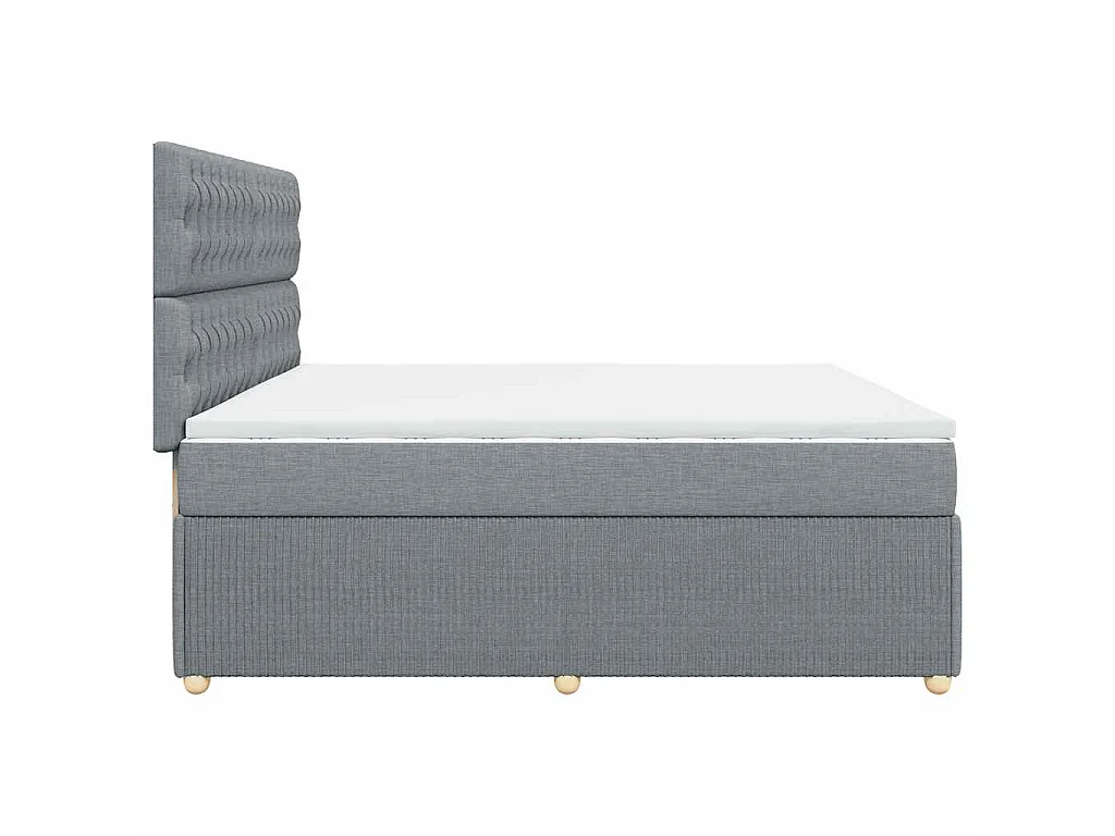 Cama com molas/colchão 200x200 cm tecido cinza-claro