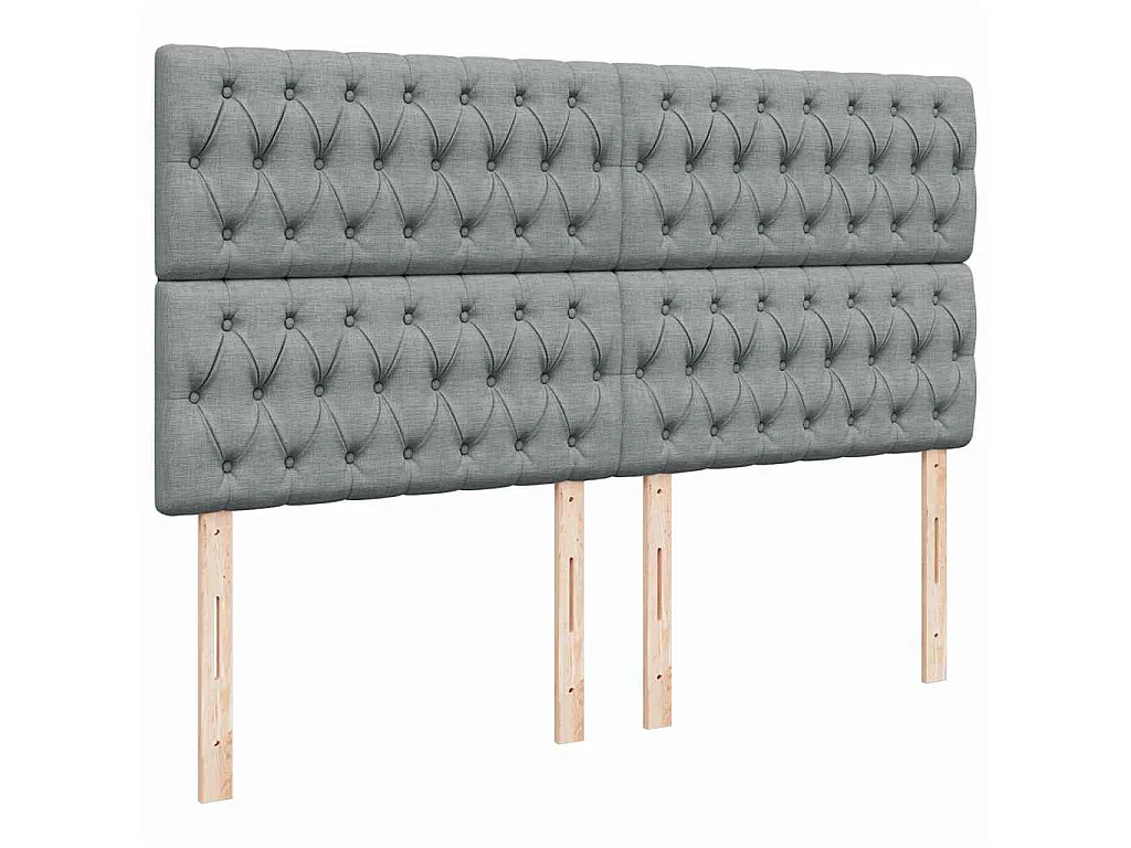 Cama com molas/colchão 200x200 cm tecido cinza-claro