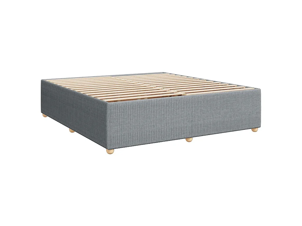 Cama com molas/colchão 200x200 cm tecido cinza-claro