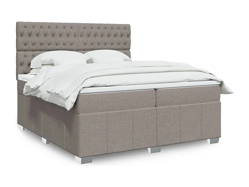 Boxspringbett mit Matratze Taupe 200x200 cm Stoff
