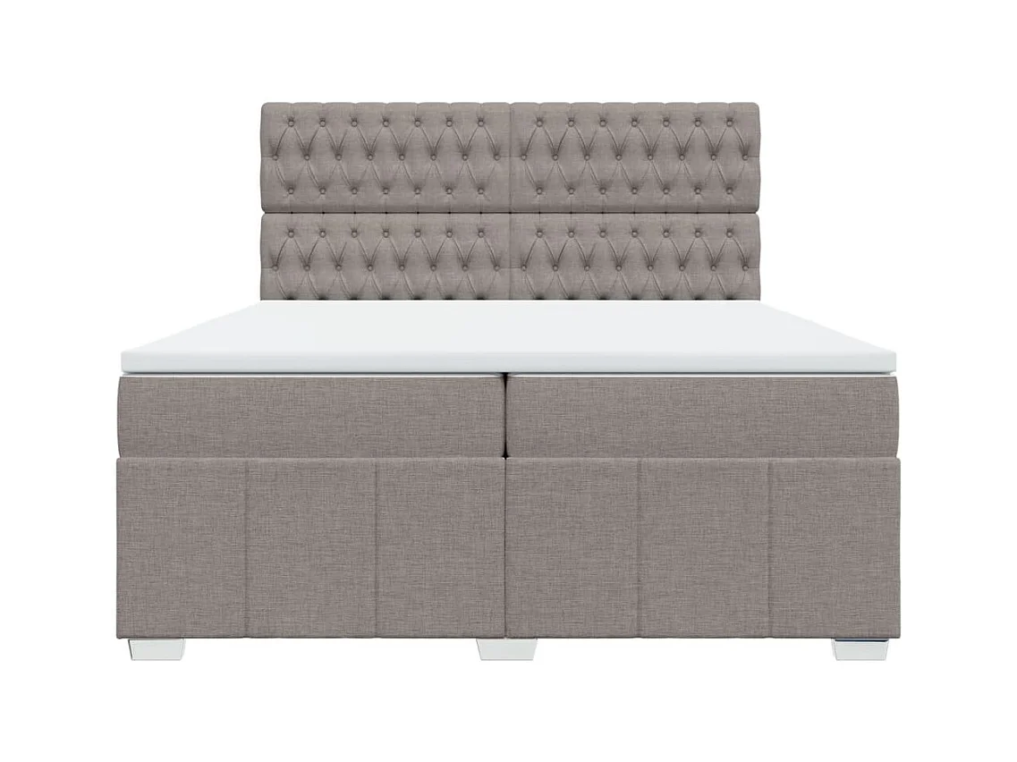 Sommier à lattes de lit avec matelas Taupe 200x200 cm Tissu