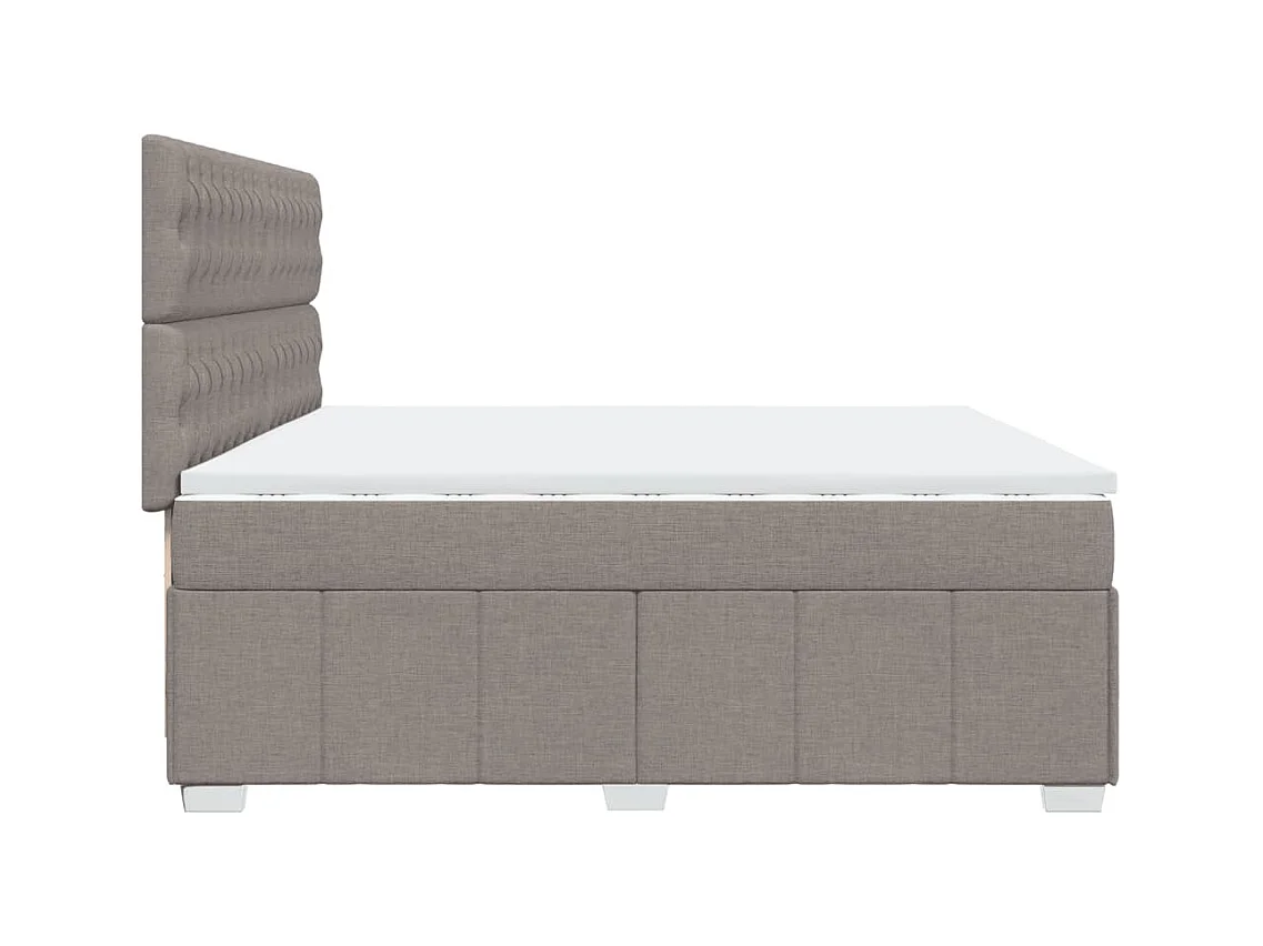Sommier à lattes de lit avec matelas Taupe 200x200 cm Tissu