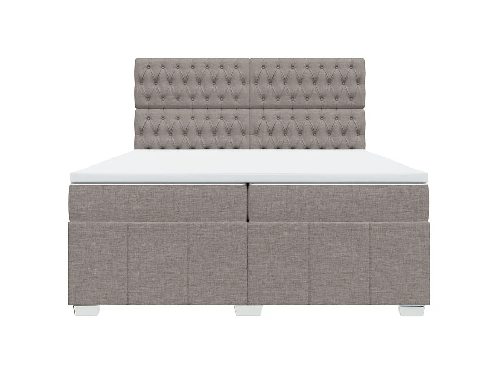 Boxspring met matras stof taupe 200x200 cm