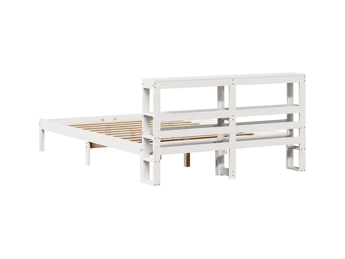 Cadre de lit sans matelas blanc 150x200 cm bois de pin massif
