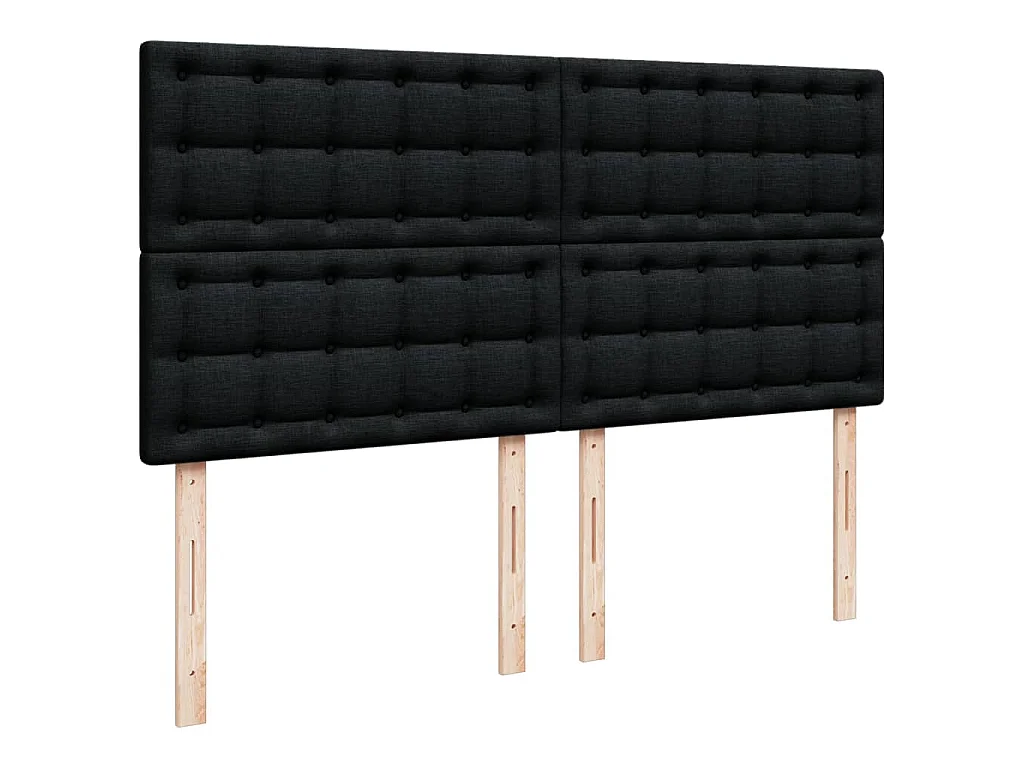 Cama box spring con colchón tela negro 200x200 cm