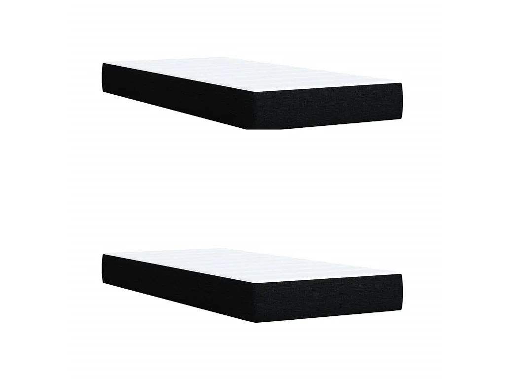 Cama box spring con colchón tela negro 200x200 cm