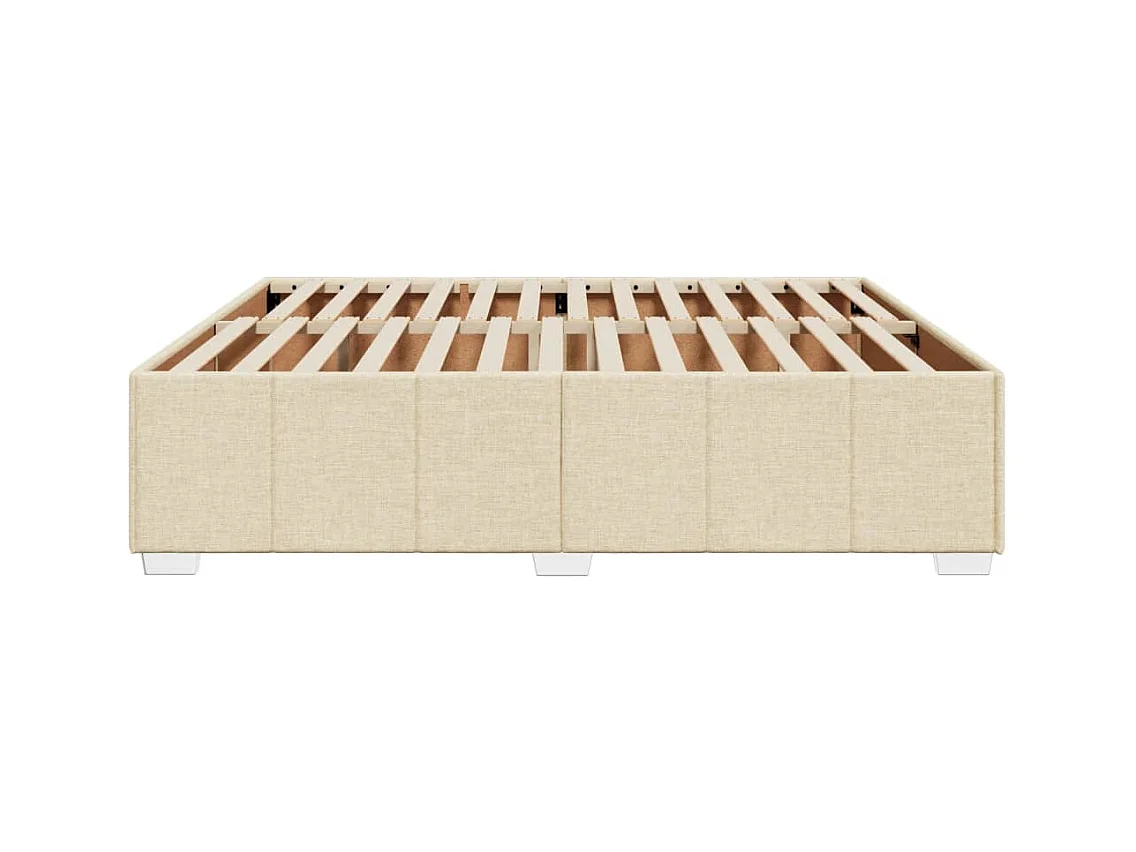 Cadre de lit sans matelas crème 200x200 cm tissu
