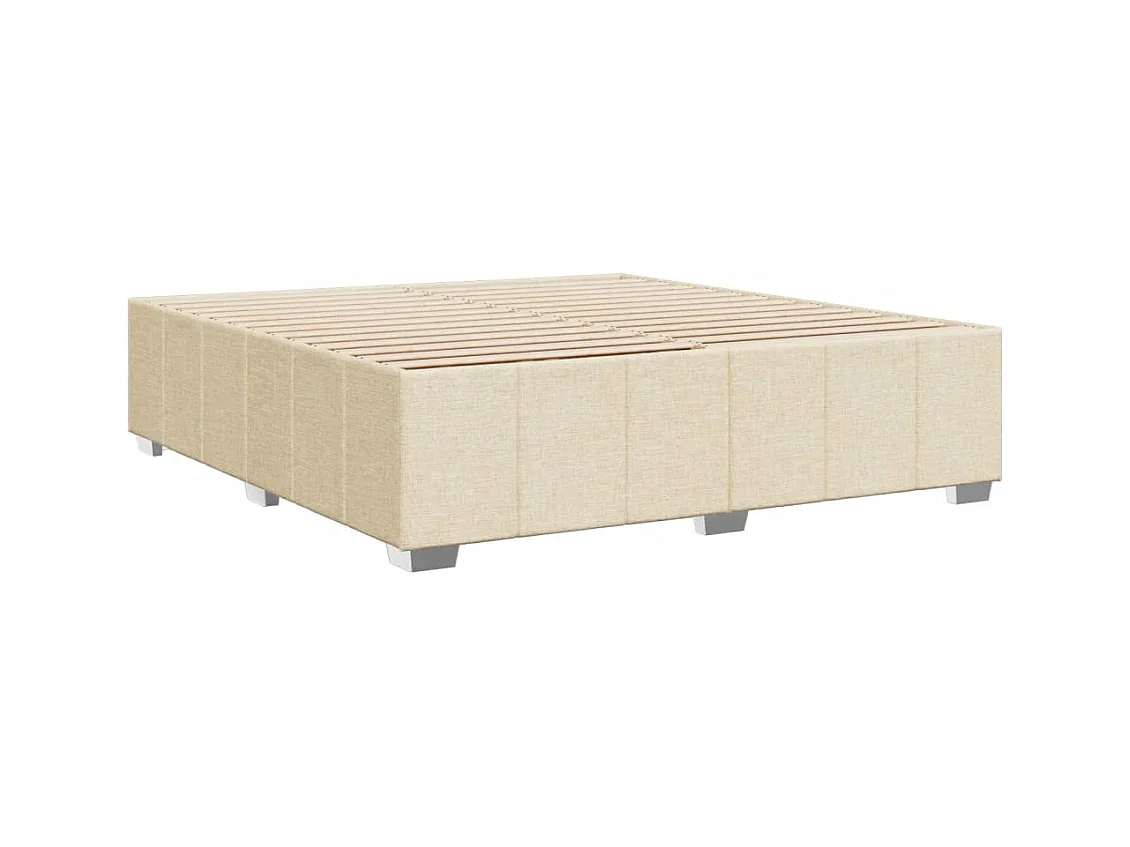 Cadre de lit sans matelas crème 200x200 cm tissu