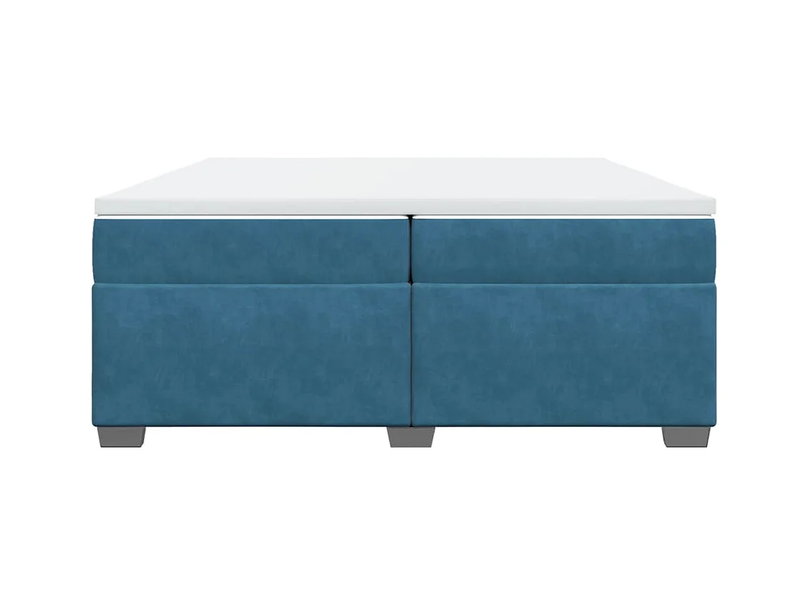 Sommier à lattes de lit et matelas Bleu foncé 200x200cm Velours