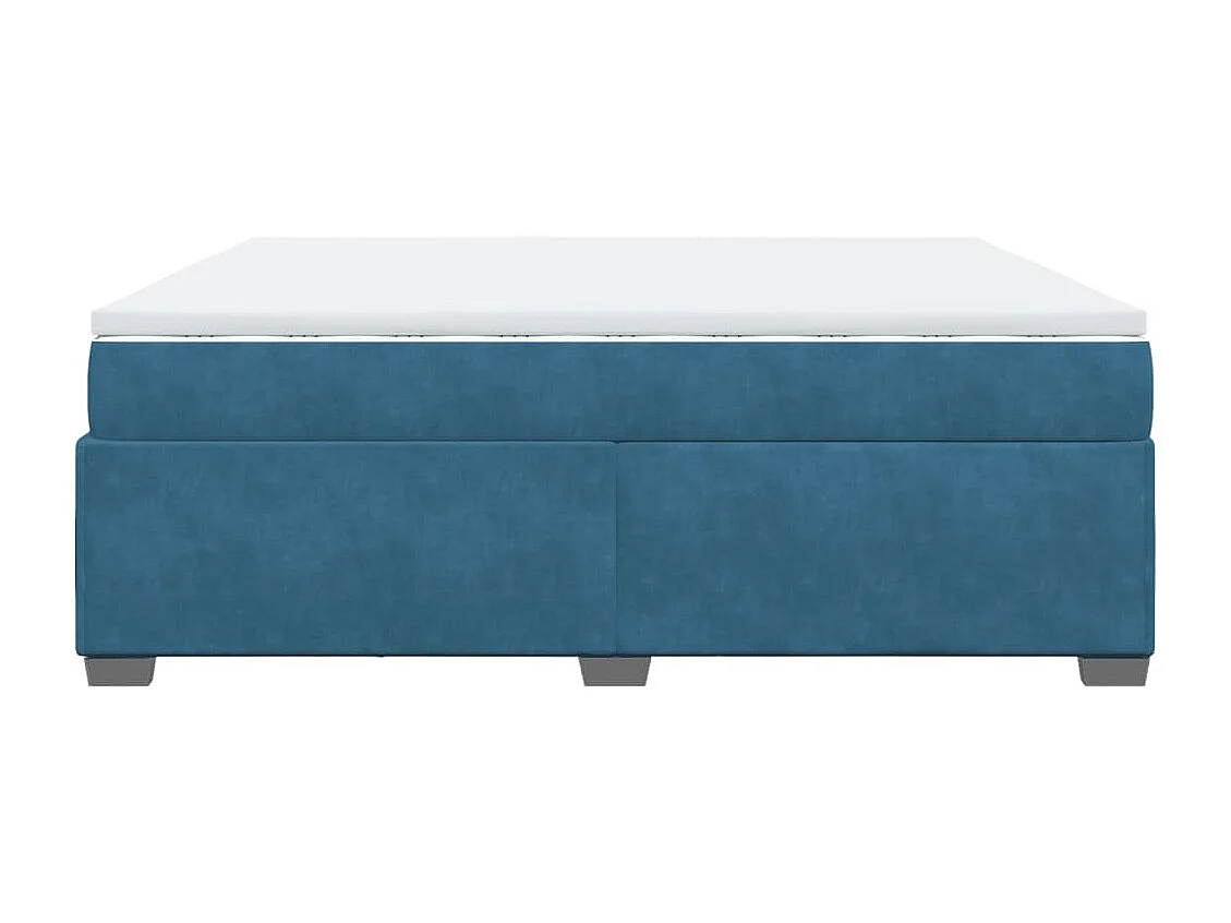 Sommier à lattes de lit et matelas Bleu foncé 200x200cm Velours