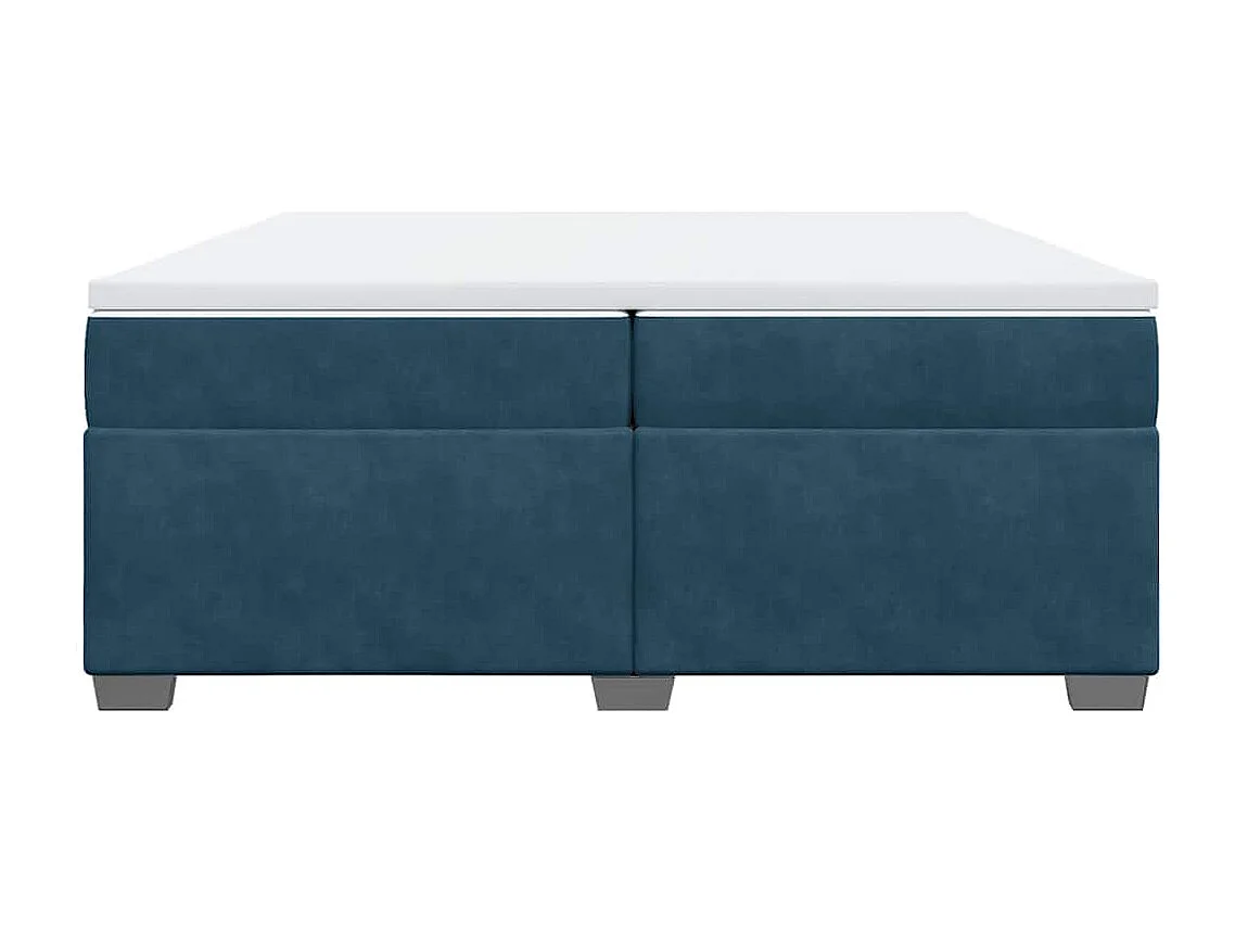 Boxspring met matras fluweel donkerblauw 200x200 cm