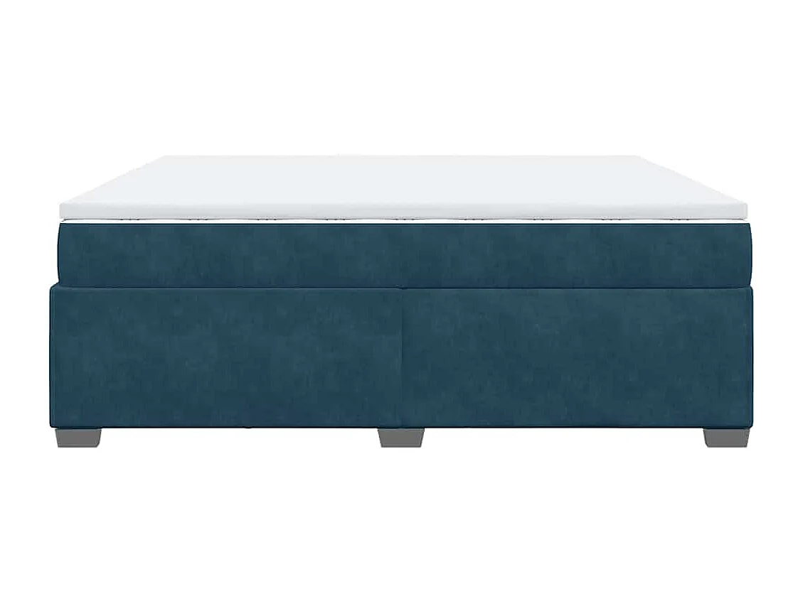 Boxspring met matras fluweel donkerblauw 200x200 cm