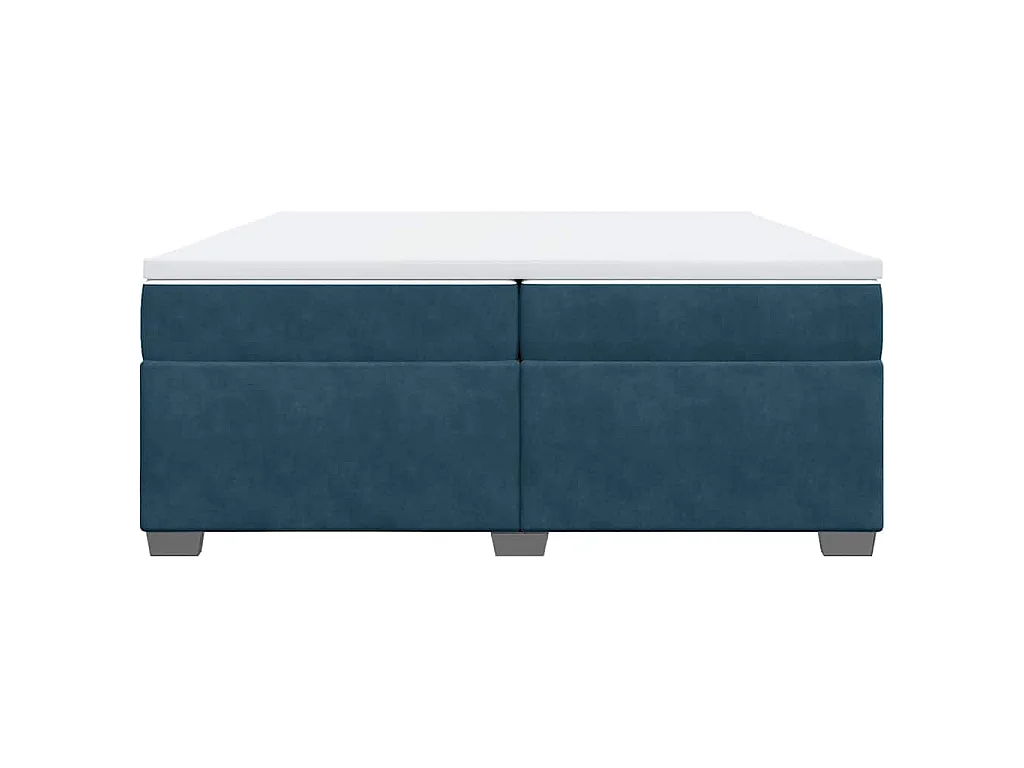 Cama box spring con colchón terciopelo azul oscuro 200x200 cm