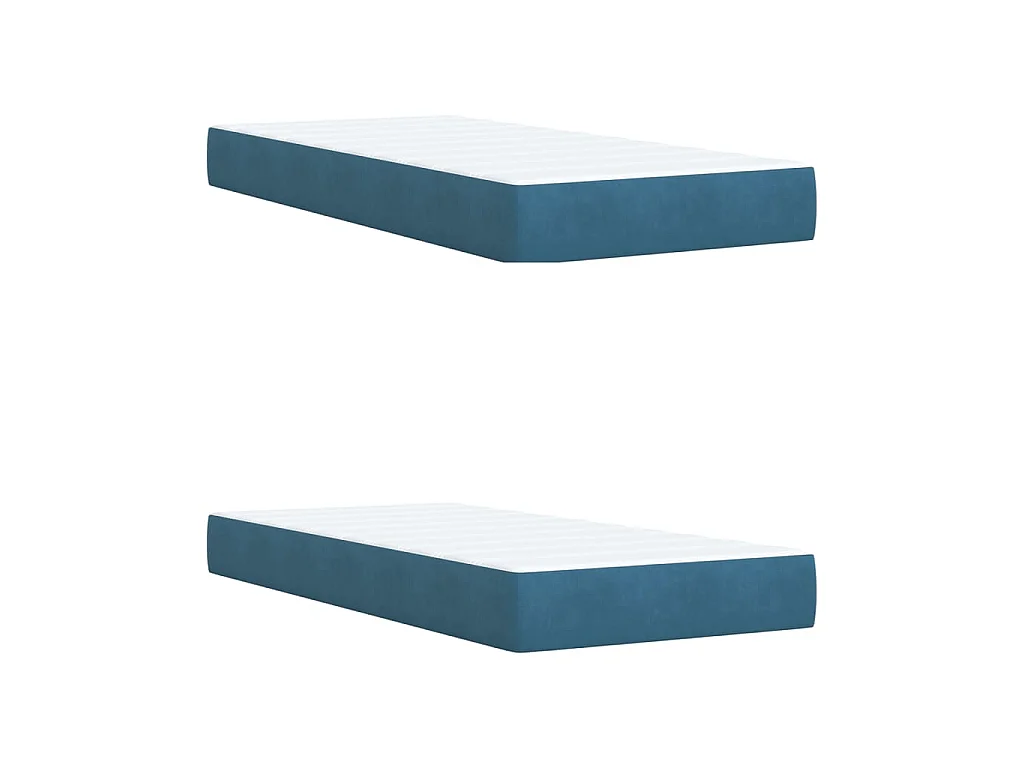 Cama box spring con colchón terciopelo azul oscuro 200x200 cm