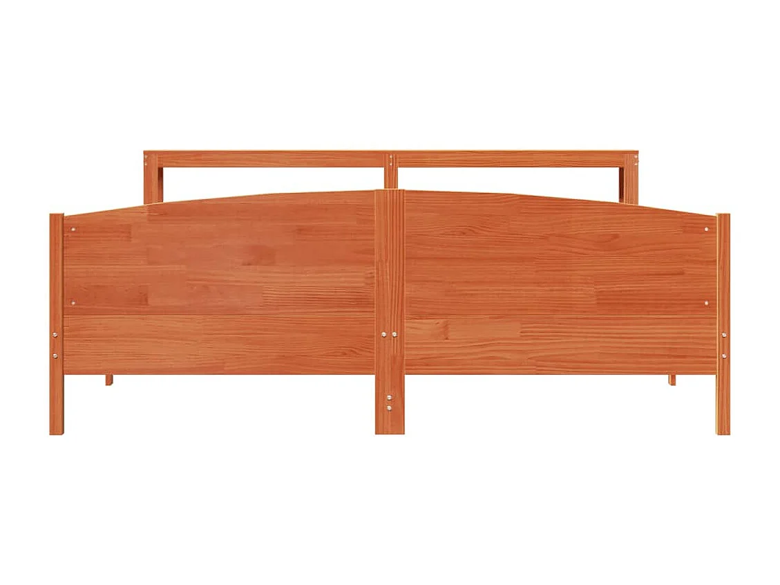 Letto senza Materasso Marrone Cera 200x200 cm in Legno di Pino