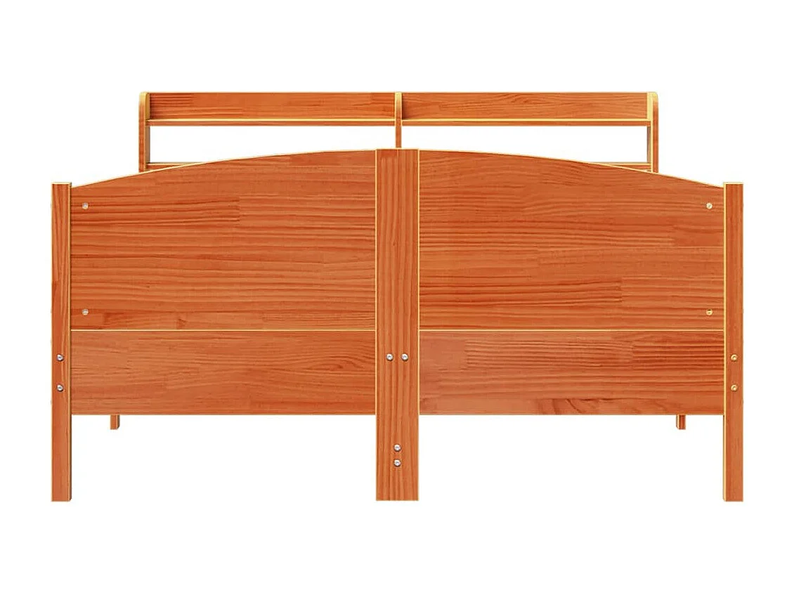 Bedframe zonder matras massief grenenhout wasbruin 150x200 cm