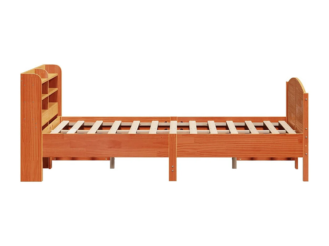 Bedframe zonder matras massief grenenhout wasbruin 150x200 cm
