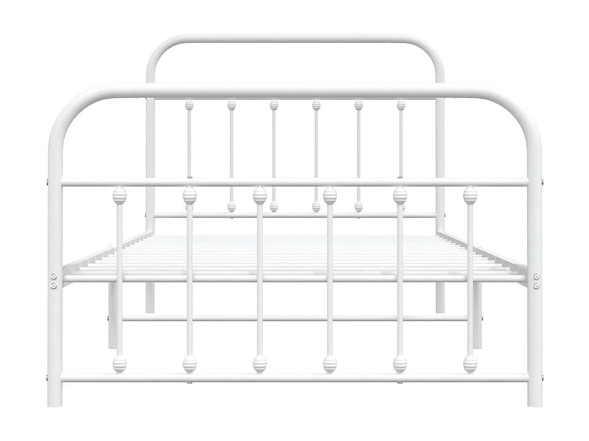 Bedframe met hoofd- en voeteneinde metaal wit 107x203 cm