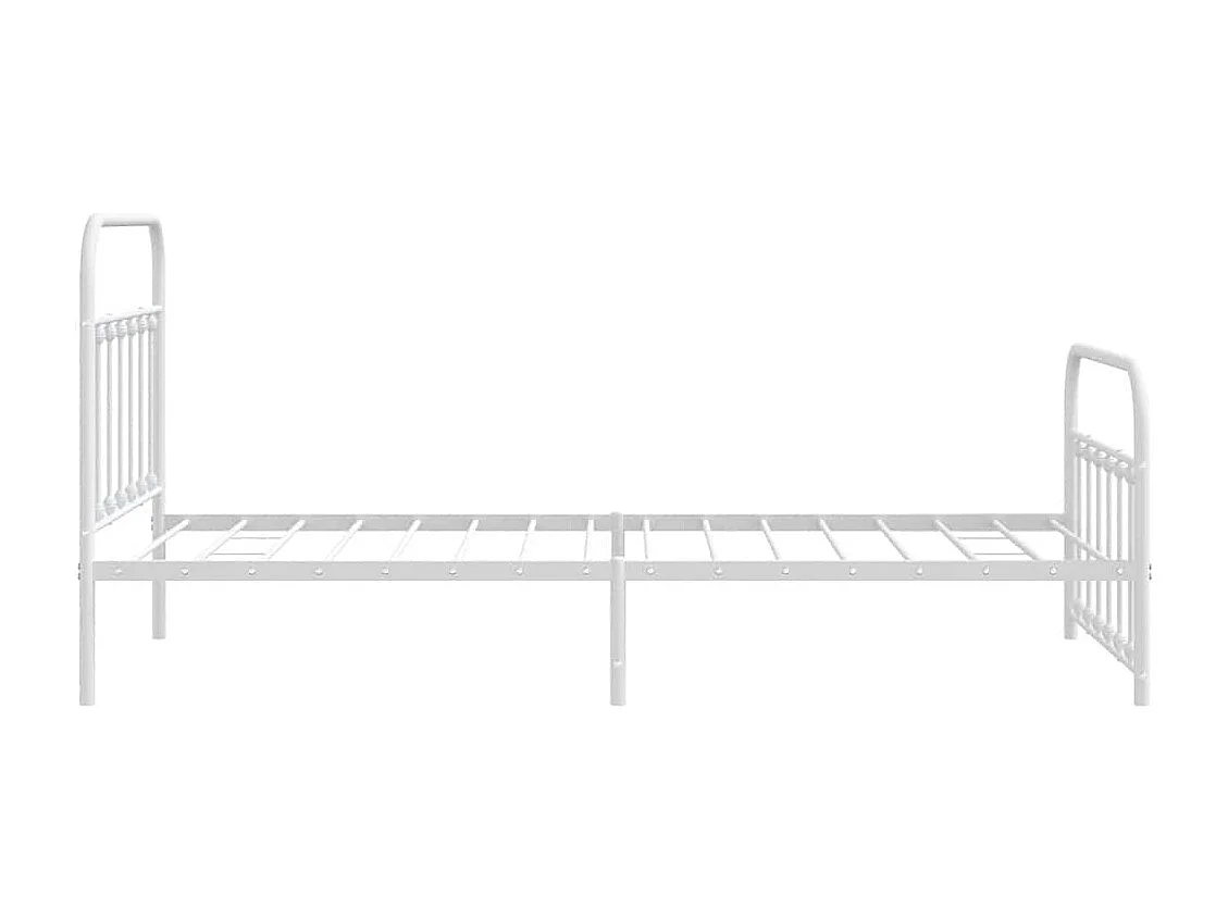 Bedframe met hoofd- en voeteneinde metaal wit 107x203 cm