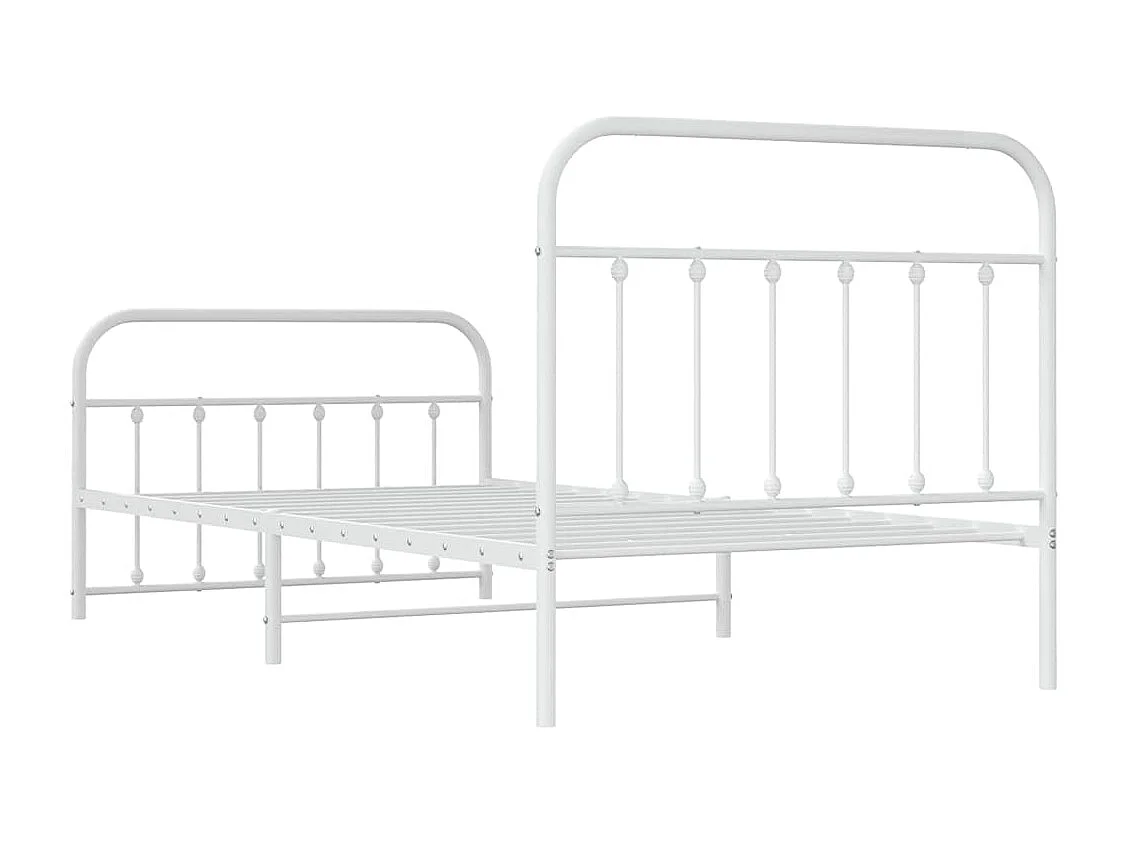 Bedframe met hoofd- en voeteneinde metaal wit 107x203 cm