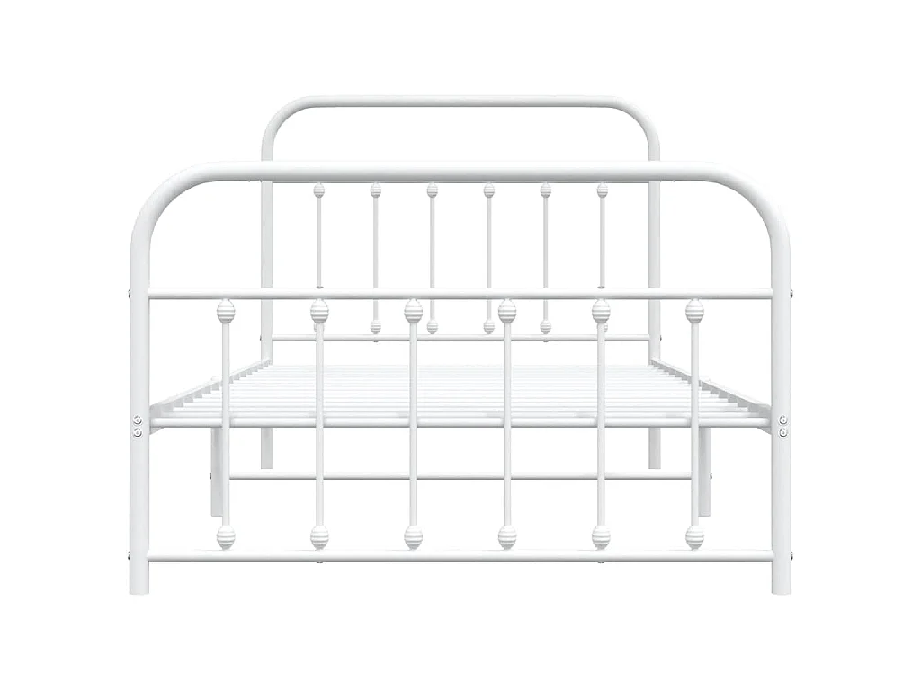 Bettgestell mit Kopf- und Fußteil Metall Weiß 107x203 cm