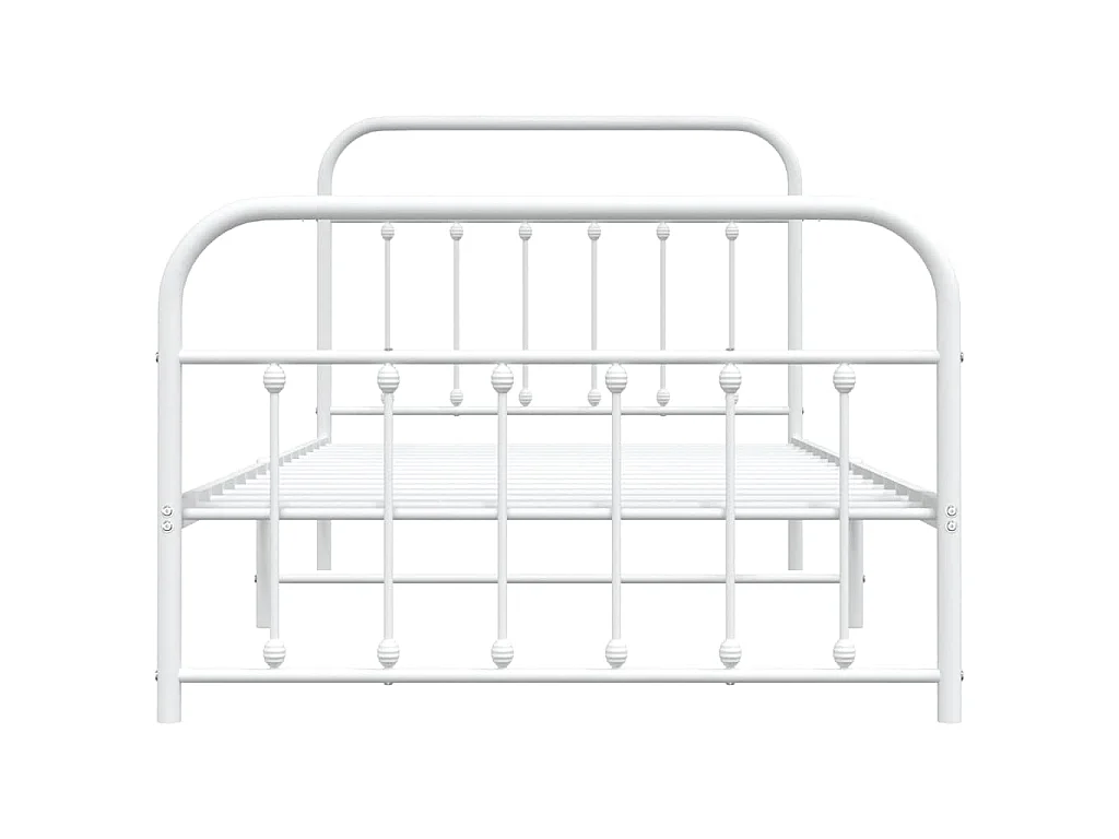 Bedframe met hoofd- en voeteneinde metaal wit 107x203 cm