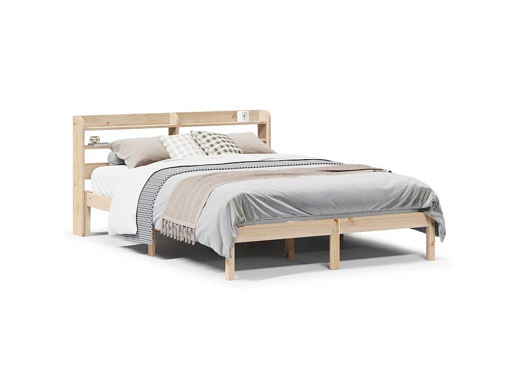 Cama sem colchão 150x200 cm madeira de pinho maciça