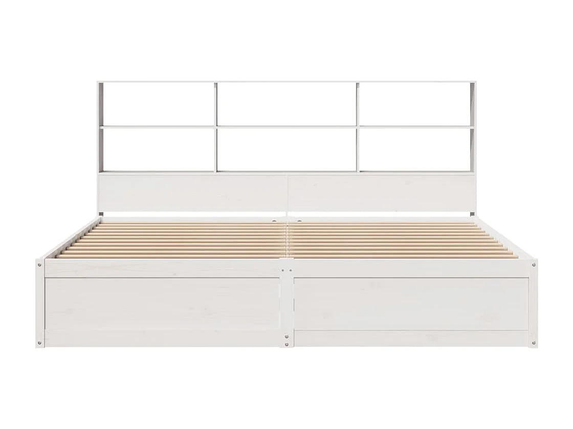 Cadre de lit sans matelas blanc 200x200 cm bois massif de pin