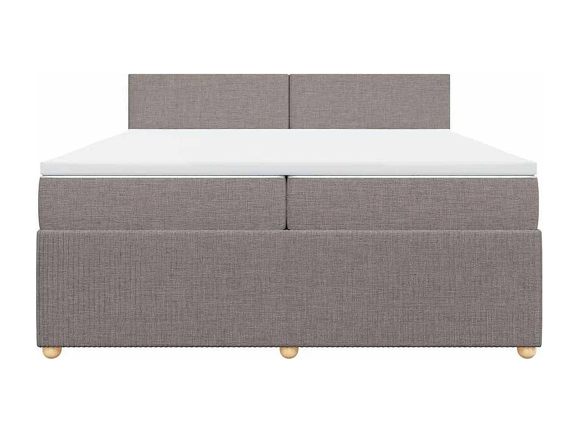 Sommier à lattes de lit avec matelas Taupe 200x200 cm Tissu