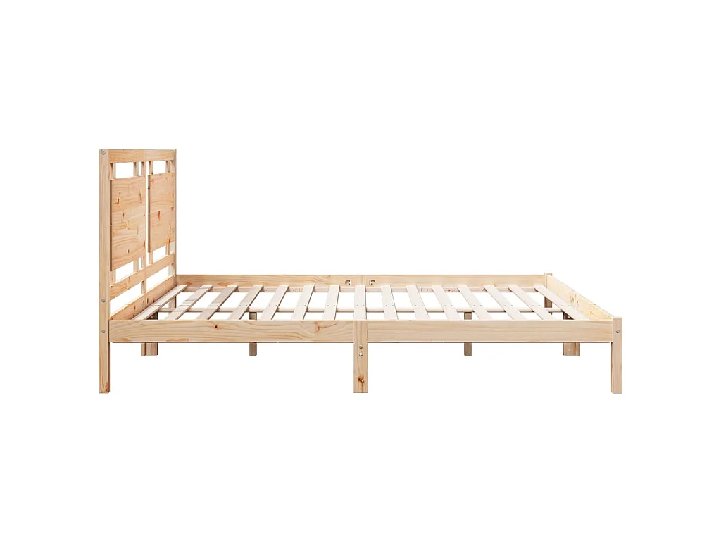 Cadre de lit extra long sans matelas 200x220 cm bois massif